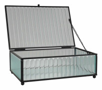 Rektangulär glas- och metalllåda - House Nordic - Santorini - Transparent - 20x13x7cm