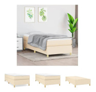 vidaXL kontinentalseng med madras 80x200 cm stof cremefarvet - Senge & sengeramme