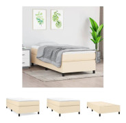 vidaXL sengeramme til kontinentalseng 90x200 cm stof cremefarvet - Senge & sengeramme
