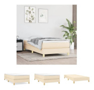 vidaXL kontinentalseng med madras 90x190 cm stof cremefarvet - Senge & sengeramme