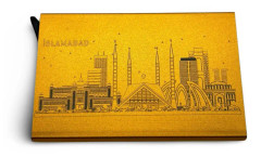 Islamabad Pakistan skyline guld kreditkortshållare - hållbar kortplånbok med anti skim