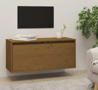vidaXL Väggskåp honungsbrun 80x30x35 cm massiv furu