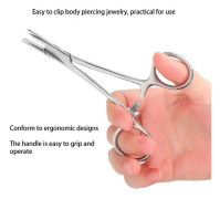 SALALIS Piercing tång Rostfri stål piercing tång, piercing tång för navel, näsa, hygientatueringar 0,2 tum