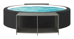 Pool- & spatillbehör - Living Förvaringshyllor 2 st grå konstrotting