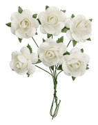 Mulberry pappersrosor Jubilee - 25 mm - White - 6 st