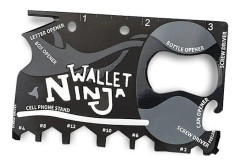 Multifunktionsverktyg - Ninja - Plånbokskort med 18 verktyg - Metall - Svart - Modern design