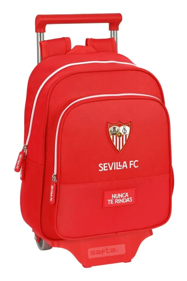 Skolväska med hjul Sevilla Fútbol Club Röd (28 x 34 x 10 cm)
