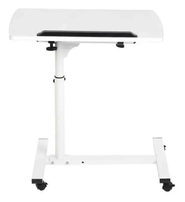 Avtagbart och multifunktionellt bärbart bord - SALALIS - Vit - Högkvalitativt MDF + kolstålfäste - 54,5*32cm