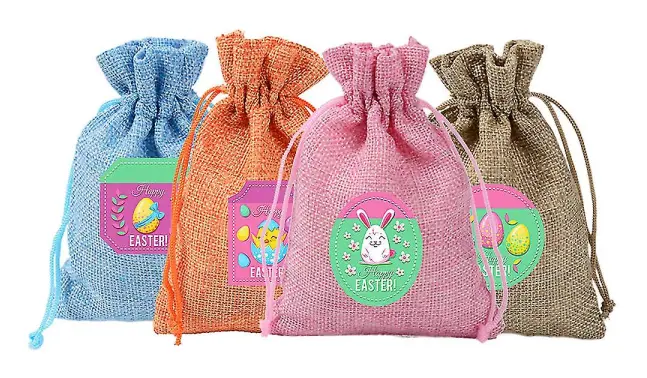 /NN/Påskgodispåse Presentförpackning Kaninägg Säckväv Knytpåsar 12-pack för påskpresenter