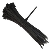 intervisio Rilsan Nylon buntband - 200 mm x 2,5 mm - Svart - Paket med 100 stycken