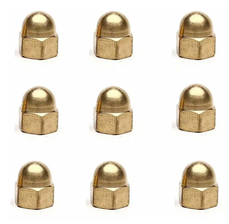 Acnor hexmutterlock - 20 st M4 kupolmuttrar i mässing HEXAGON dekorativ kåpa för mässingsskruvar