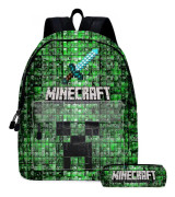 Minecraft Game Omgivande Ryggsäck Stor Kapacitet Skolväska Ryggsäck