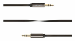 Deltaco ljudkabel, 3,5mm hane till 3,5mm hane, 1m, svart