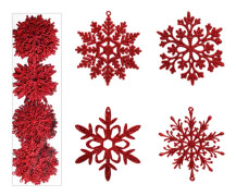 40 Pcs Glitter Snowflake Ornaments, Plastic Snowflake Christmas
