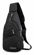 Axelväska Cross Body-väska för män Powerbank Outlet - Svart svart black