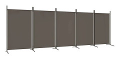 Rumsavdelare 5 paneler antracit 433x180 cm tyg