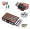 PopUp Smart card holder pushes forward 8 Cards RFID-NFC Secure - Brown Brun
