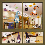 Halloween-klistermärken fönsterdekaler dekorationer, inomhus Halloween väggdekor Trick
