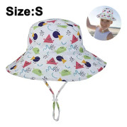 Baby Solhatt Toddler Bucket Hats Sommar Solskydd Barn Strandhattar Bred Brätte Utomhus Campinghatt för Pojkar Flickor