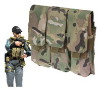 Triple Canvas Clips Pouch with Hook and Loop Fastener & Quick Release Buckles