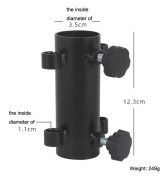 HIKEMAN Enlarged Aperture Outdoor Camping Canopy Pole Holder, Style: Adjustment (Black)