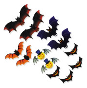 Färgglada halloween 3d-fladdermusväggklistermärken - Skrämmande hemfönsterdekor