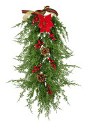 Julgransdekoration för dörr, grön tallbarr, julhänge