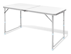 Campingbord med höj- och sänkbar aluminium (hopfällbar) 120 x 60 cm
