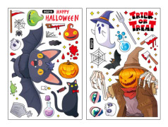 Halloween hemsökt hus dekorerade dörr- och fönsteröverdrag, läskiga
