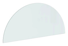 Glasskiva för öppen spis halvrund 1200x500 mm