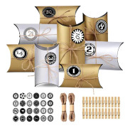 Adventskalender, 24 julkalender presentaskar i papperspåsar med