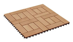 Terrassbricka 11 st WPC 30 x 30 cm 1 m² Färg Teak - SURENHAP - J00434