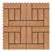 Terrassbricka 11 st WPC 30 x 30 cm 1 m² Teakfärg - SALUTUYA - BD19756
