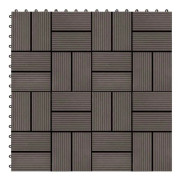 Terrassbricka 11 st WPC 30 x 30 cm 1 m² Mörkbrun - SALUTUYA - BD19541
