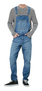 Varychmoo Män Hängslen Jeans Byxor Denim Dungarees Overalls Bib och Hängslen Arbetsbyxor Mörk blå S