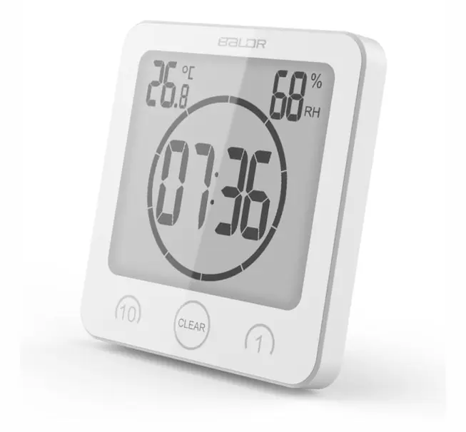 Digital badrumsklocka, digitalt LCD-badrum med alarm