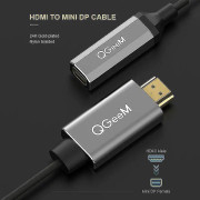 Mini DisplayPort till HDMI Adapterkabel för UHD 4K 30Hz Plug and Play för PC och Laptop