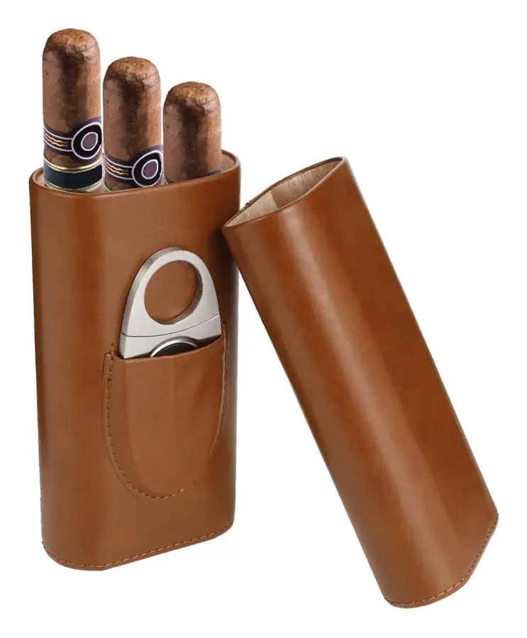 Cigarr Humidor Set i läder