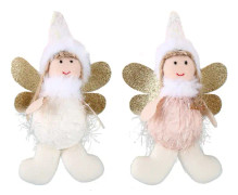 Christmas Angel Hängen Set med 2 Vita + Rosa Hängen