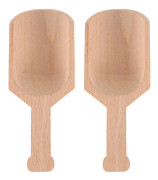 2st högkvalitativ träsked Hushållsbadsaltsked Mjölk Tea Shop Tesked (10,5X4X2CM, stockfärg)
