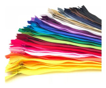 50 st 25 cm Osynliga Flerfärgade Nylon Spiralblixtlås för Sömnad