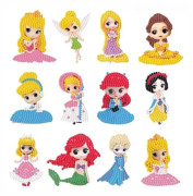12 st Disney Princess Barn Handgjorda Diamond Sticker Set Present 12ST