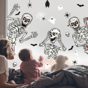 Halloween-fönsterdekaler Halloween-fönsterdekaler Skelett-fönsterdekaler Halloween-fönsterdekorati