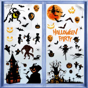 Halloween-fönsterdekaler, 9 ark avtagbara Halloween-dekorationer klistermärke pumpa fladdermus spöke klistermärke