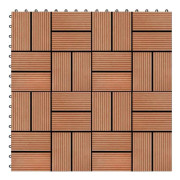 Terrassplattor 22 st 30 x 30 cm 2 m² WPC Teak - SALUTUYA - BD09311