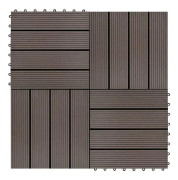 Terrassplattor 22 st 30 x 30 cm 2 m² WPC Mörkbrun - SALUTUYA - BD08985