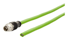 Metz Connect 142M2X10050 M12 Nätverkskabel, patchkabel CAT 6A S/FTP 5 m Grön PUR-jacka, syrabeständig, ozonbeständig, UV-beständig, lämplig för dragk