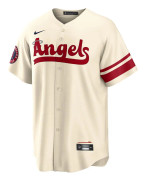 Nike Kortärmad T-shirt Mlb Official Replica Angels City Connect Natural Beige M