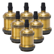 E27 Bronze Vintage Edison Lamphållare Sockel, 6 × Tak Sockel