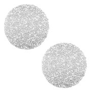 2 stycken runda hålformade platsmattor (silver), runda silverisolerade platsmattor